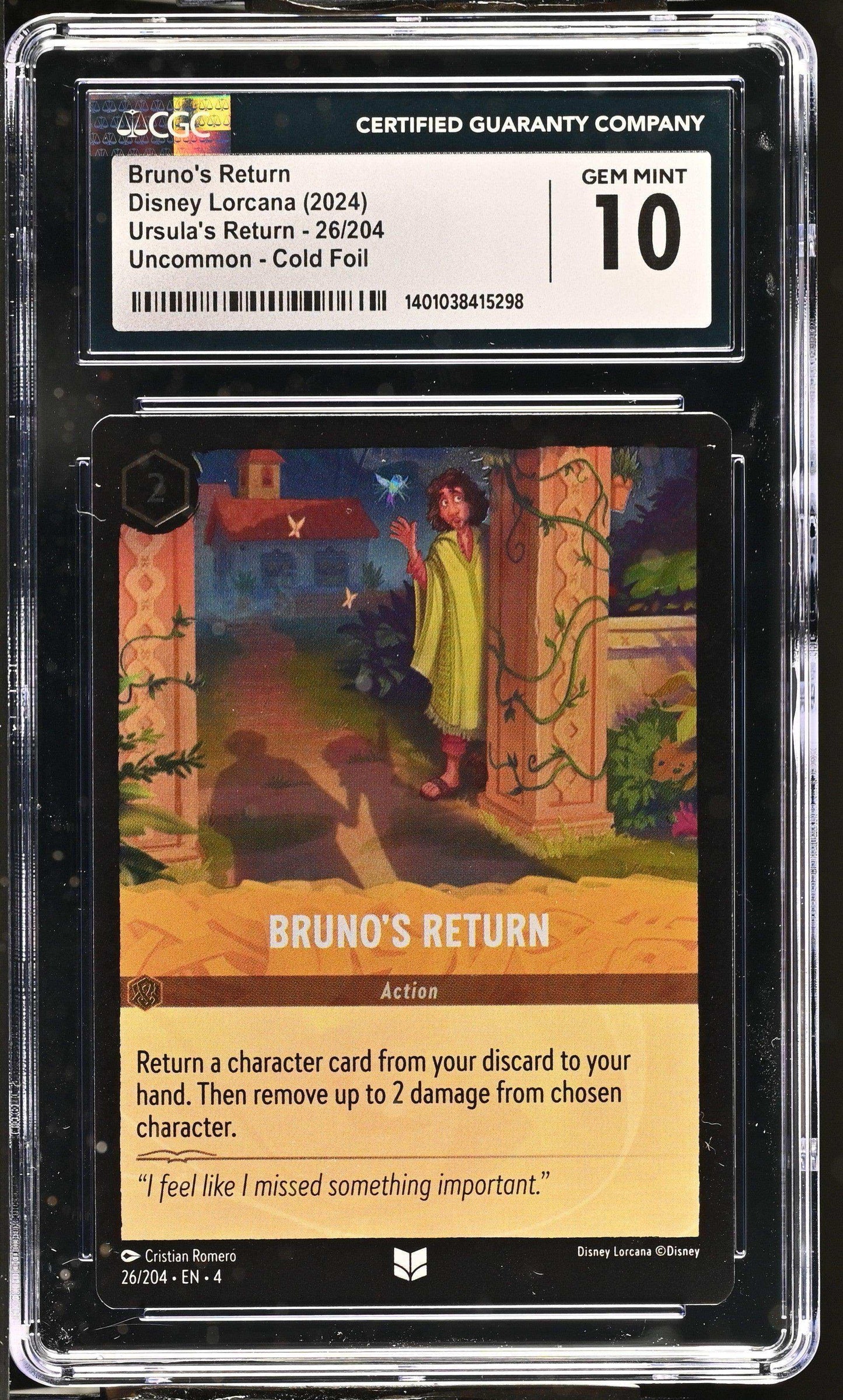 Disney Lorcana TCG Bruno's Return #26/204 English CGC 10