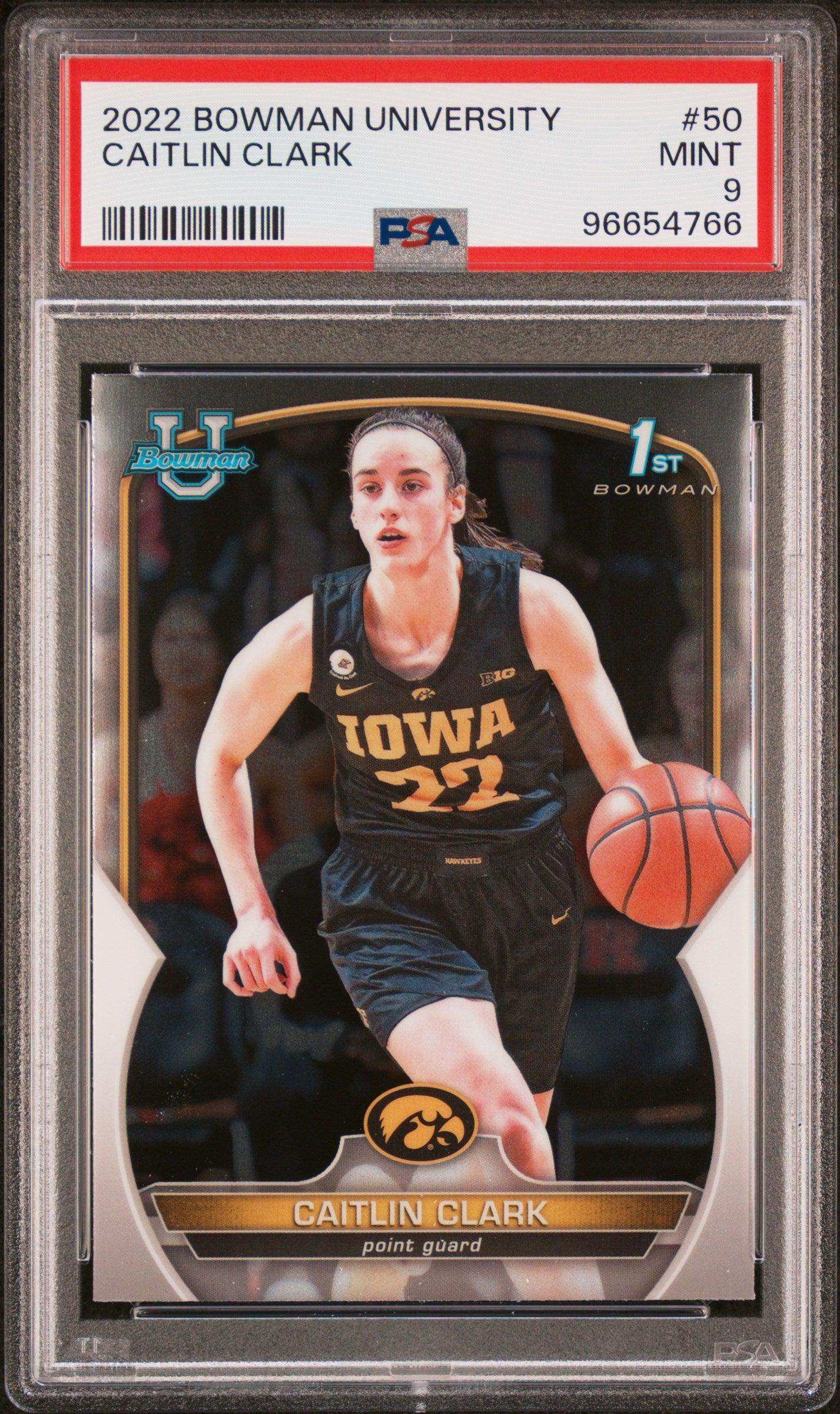 2022 Bowman Chrome University Caitlin Clark #50 PSA