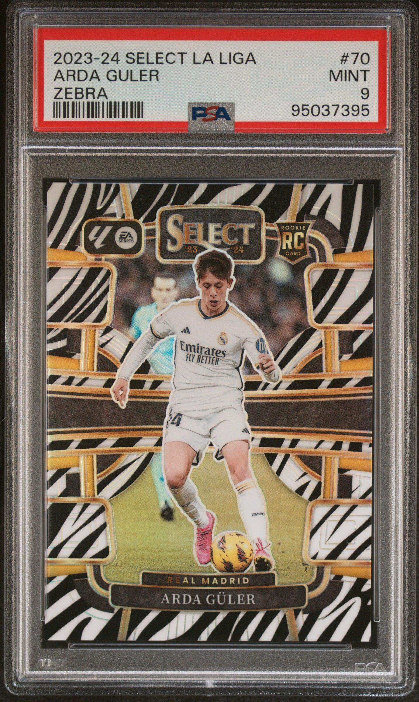 2023-24 Panini Select La Liga Arda Guler #70 Zebra PSA 9