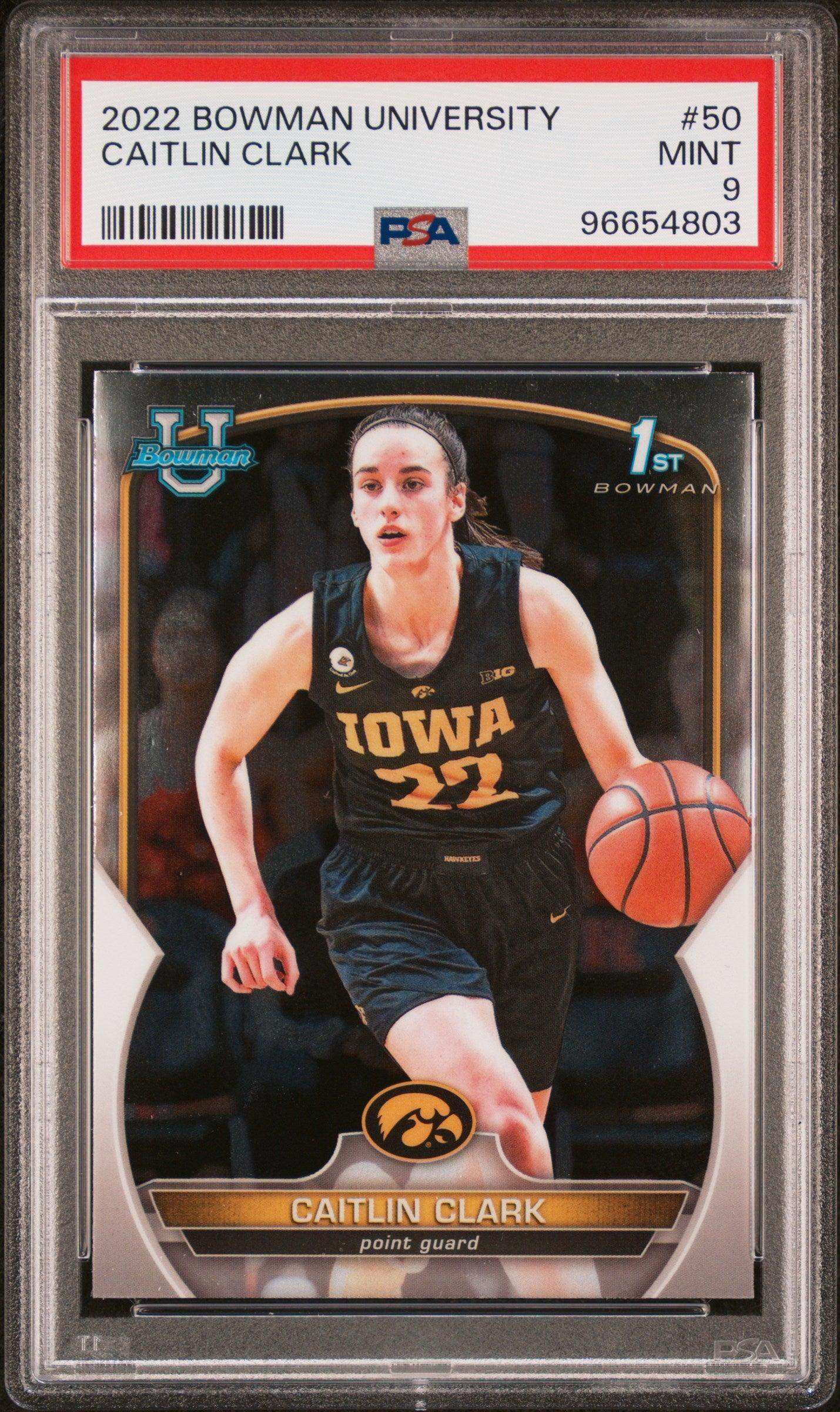 2022 Bowman Chrome University Caitlin Clark #50 PSA