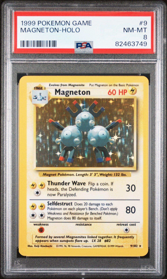 1999 PokéMon TCG Magneton #9 PSA 8