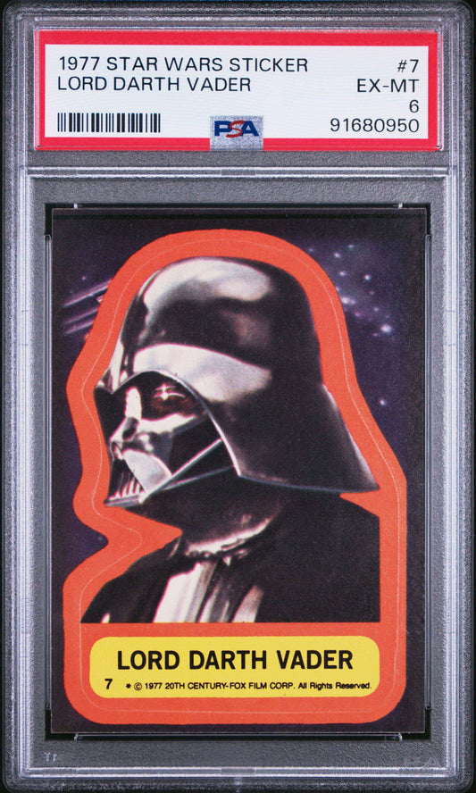 1977 Star Wars Stickers Lord Darth Vader #7 PSA 6