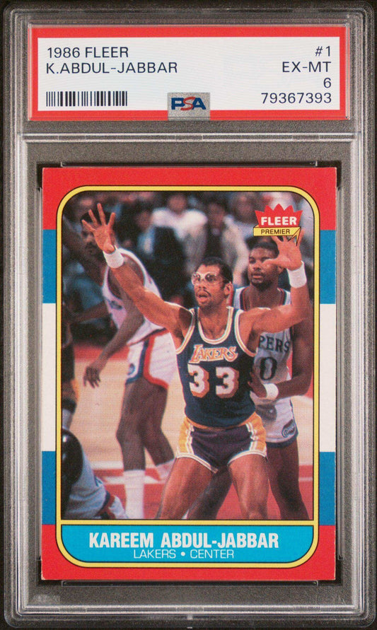 1986 Fleer Kareem Abdul-Jabbar #1 PSA 6