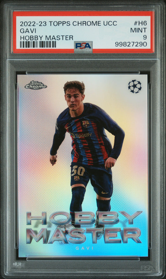 2022-23 Topps Chrome UEFA Club Competitions Hobby Masters Gavi #H6 PSA 9