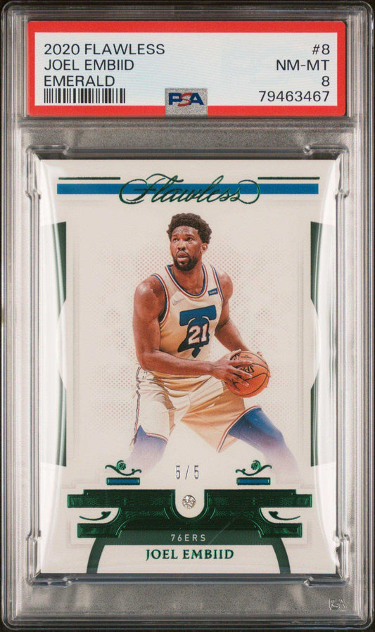 2020 Panini Flawless Joel Embiid #8 Emerald PSA 8