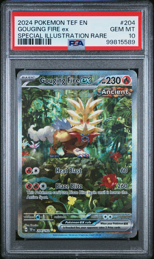 PokéMon TCG Gouging Fire EX #204 Special Illustration Rare PSA 10