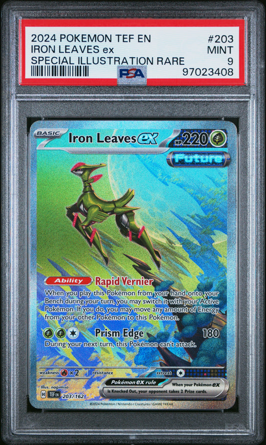 PokéMon TCG Iron Leaves EX #203 Special Illustration Rare PSA 9