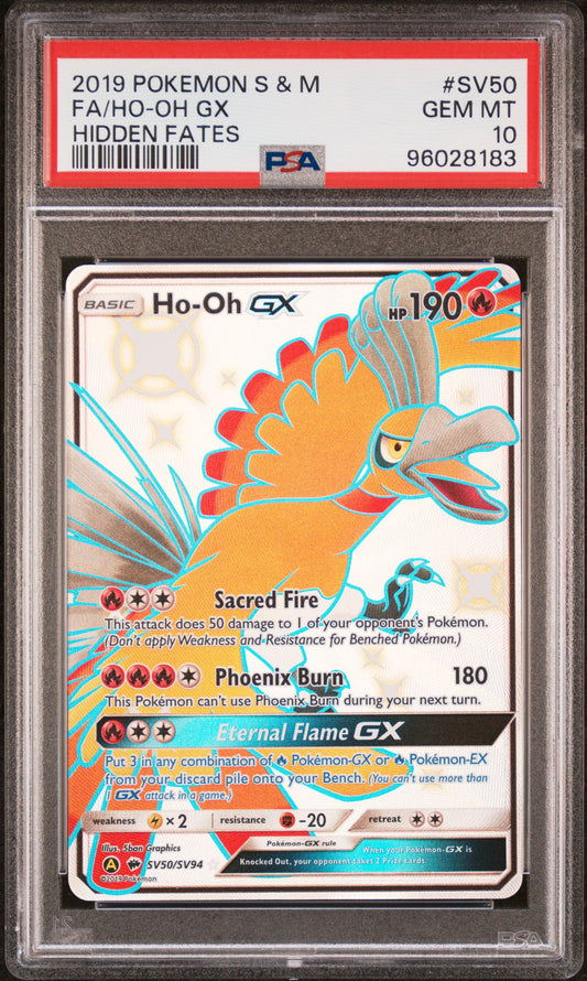 PokéMon TCG Ho-Oh GX Fa #SV50 Mongolian Hidden Fates PSA 10