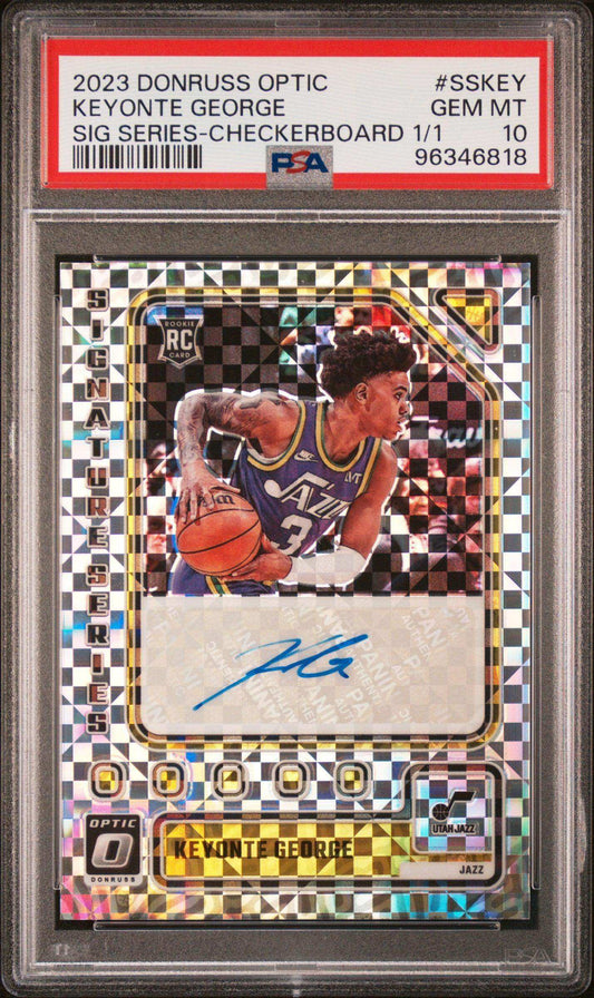 2023 Panini Donruss Optic Signature Series Keyonte George #SSKEY SIG Series Checkerboard 1 1 PSA 10