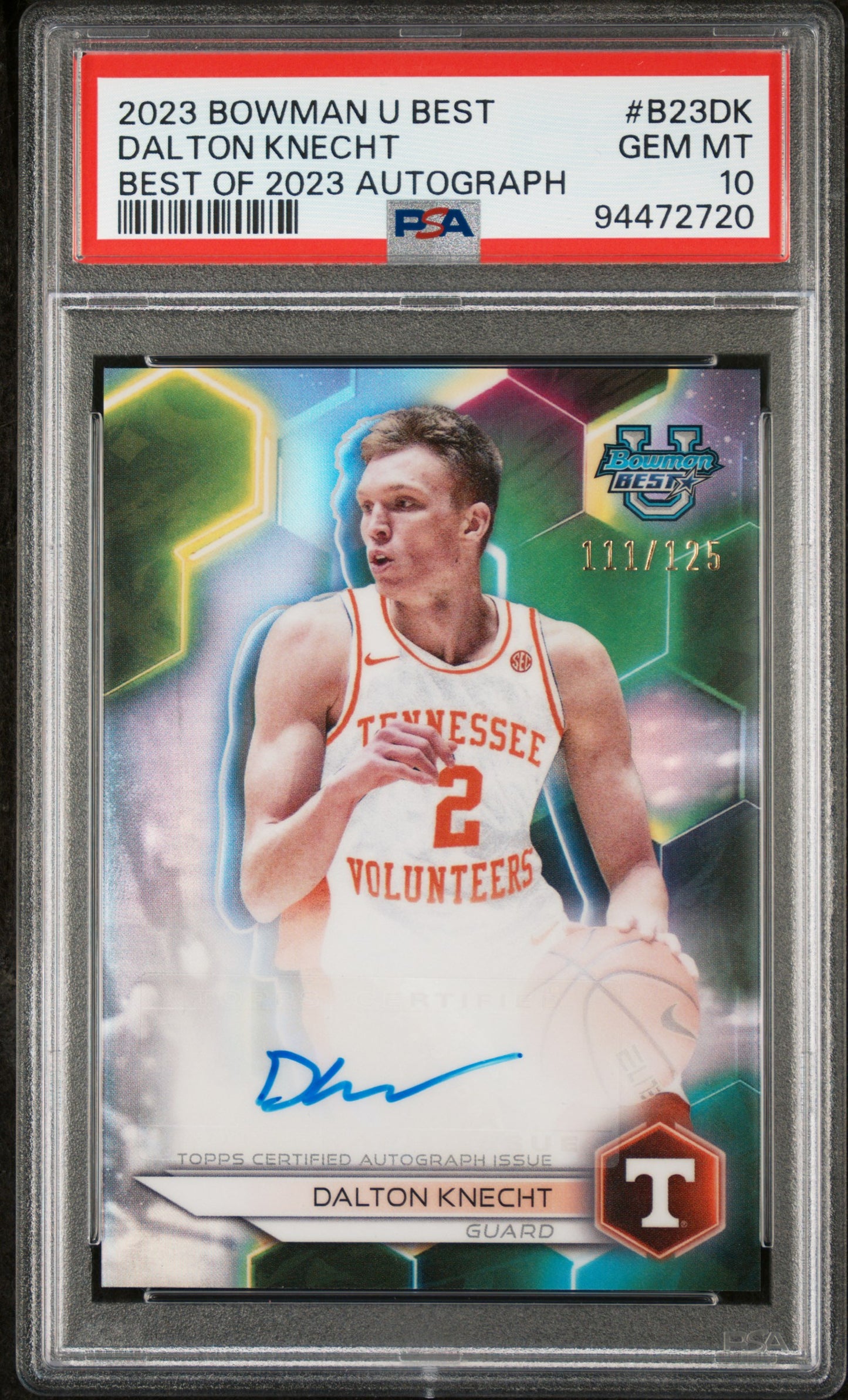 2023 Bowman University Best Best Of 2023 Autographs Dalton Knecht #B23DK PSA 10