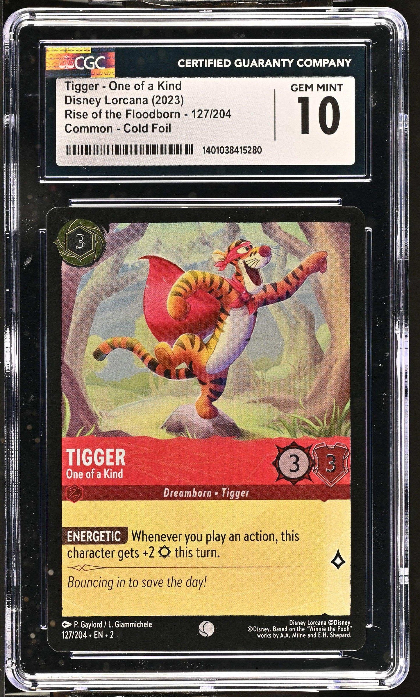 Disney Lorcana TCG Tigger - One of a Kind #127/204 English CGC 10