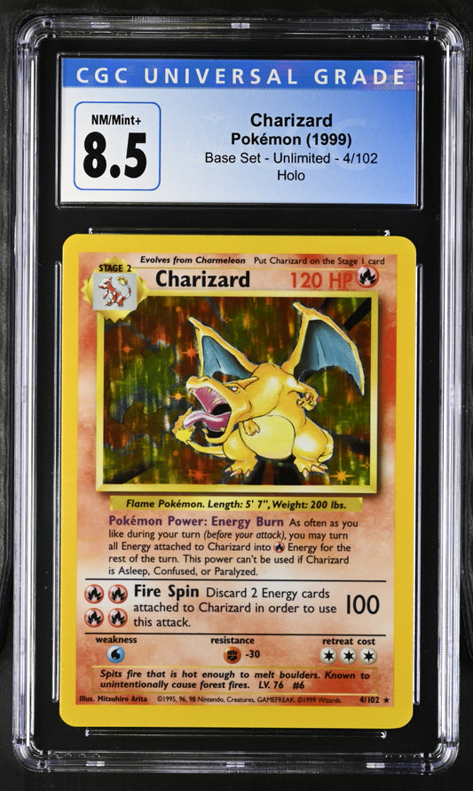 Pokémon Charizard #4/102 English CGC 8.5