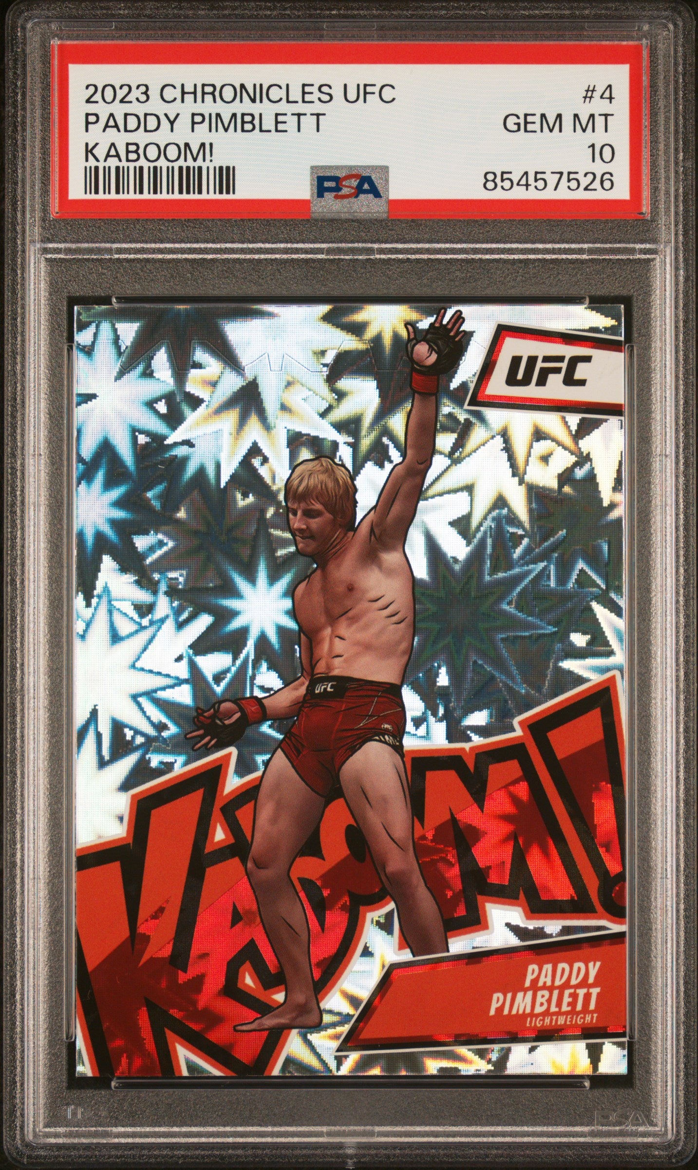 2023 Panini Chronicles UFC Kaboom! Paddy Pimblett #4 PSA 10