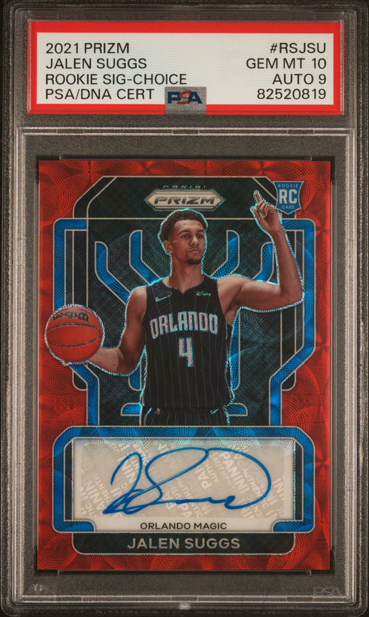 2021 Panini Prizm Rookie Signatures Jalen Suggs #RSJSU Choice PSA 10 Auto 9