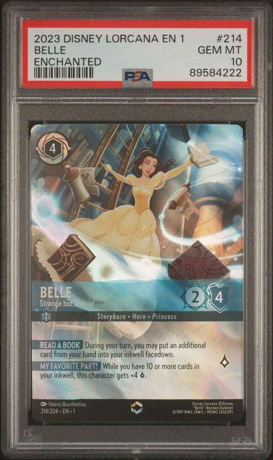 2023 Disney Lorcana TCG Belle #214 PSA 10