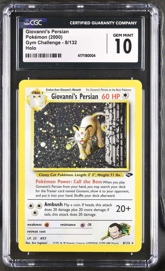 2000 Pokémon Giovanni's Persian #8/132 English CGC 10