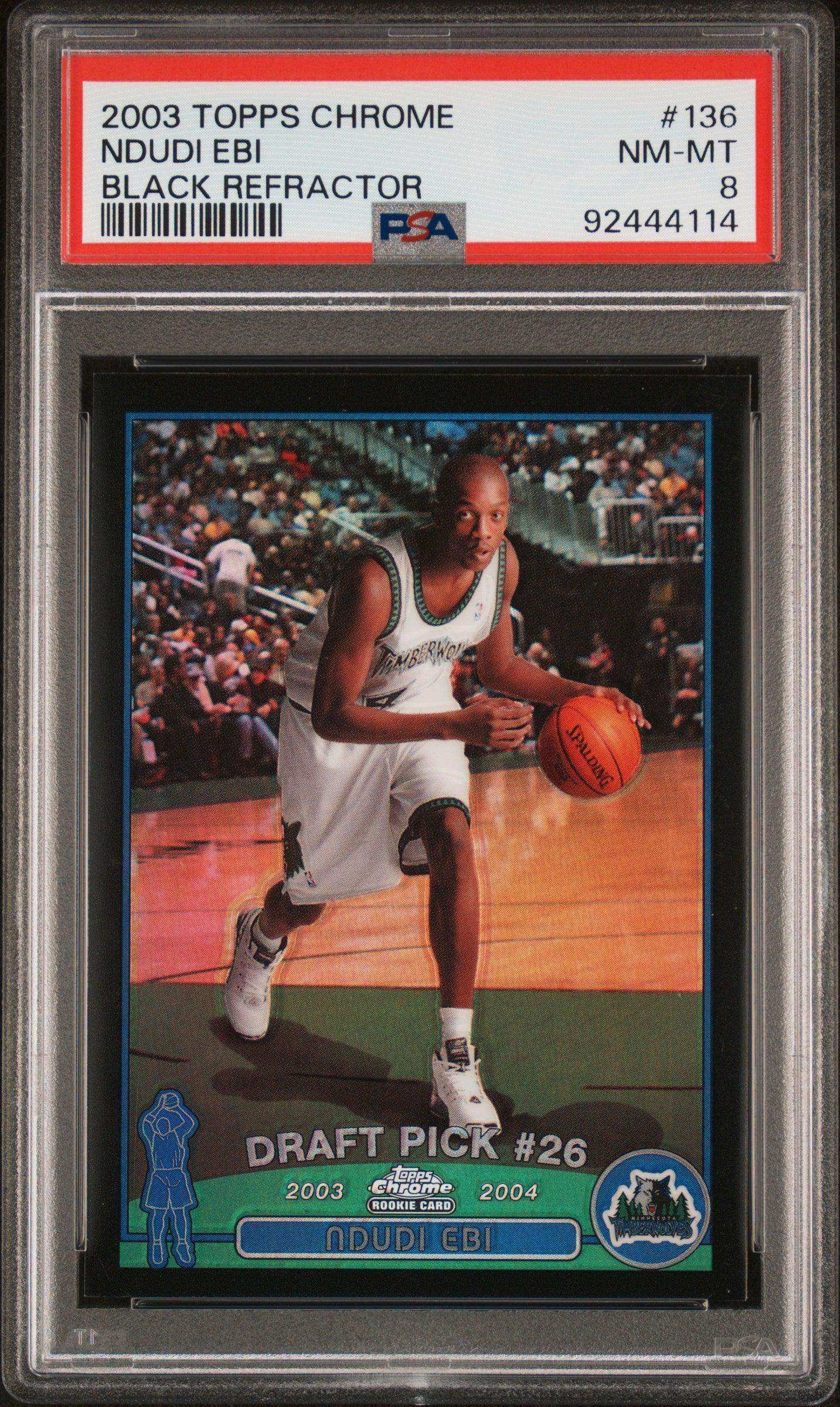 2003 Topps Chrome Ndudi Ebi #136 Black Refractor PSA 8