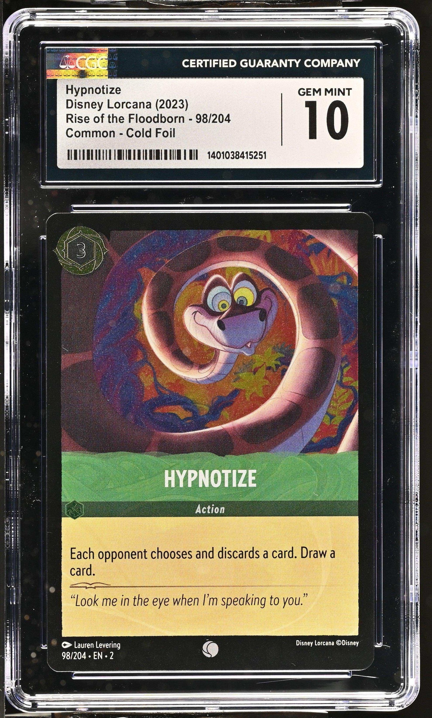 Disney Lorcana TCG Hypnotize #98/204 English CGC 10