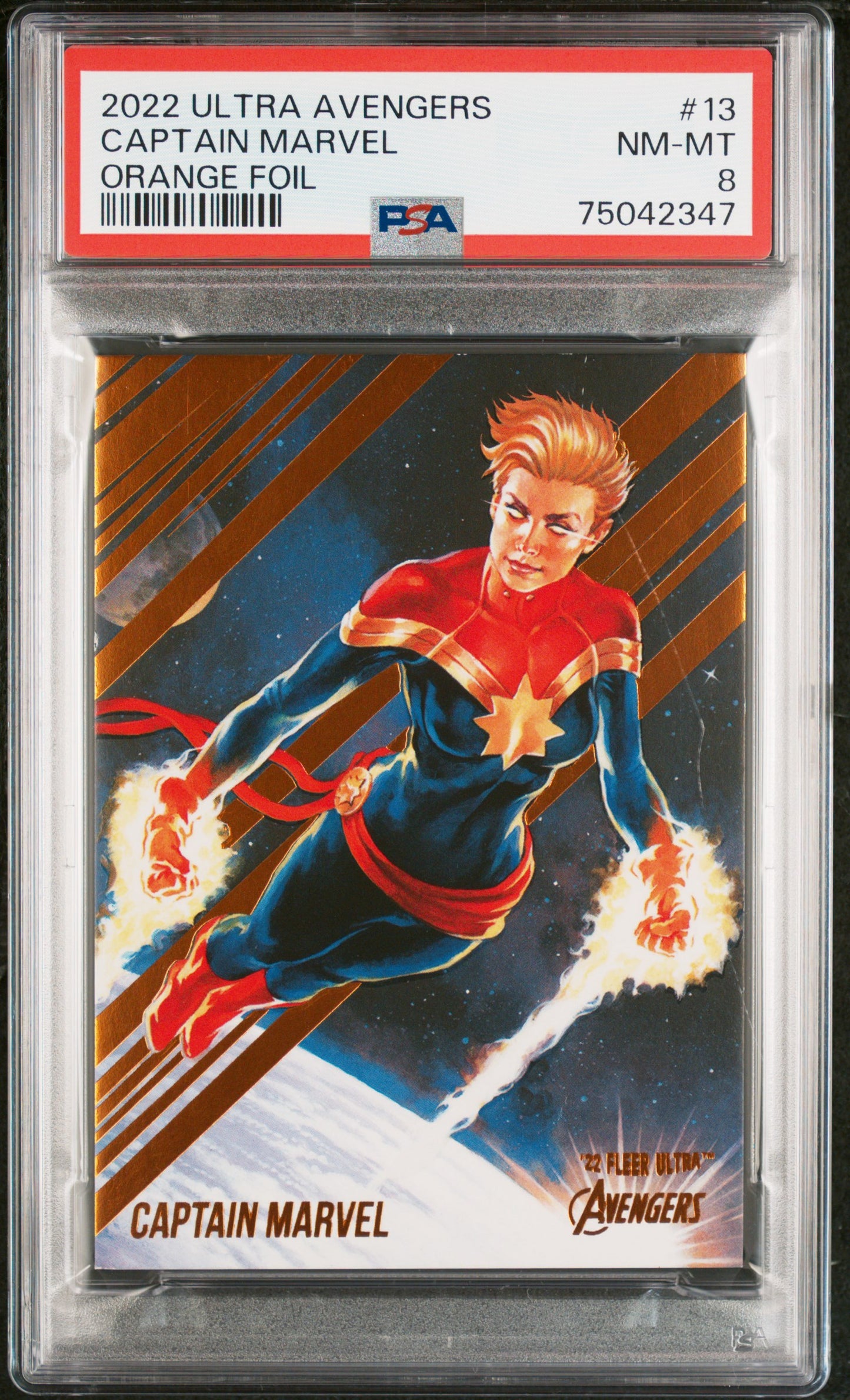 2022 Fleer Ultra Avengers Captain Marvel #13 PSA 8