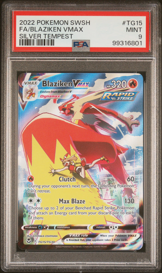 PokéMon TCG Blaziken Vmax Fa #TG15 Silver Tempest PSA 9