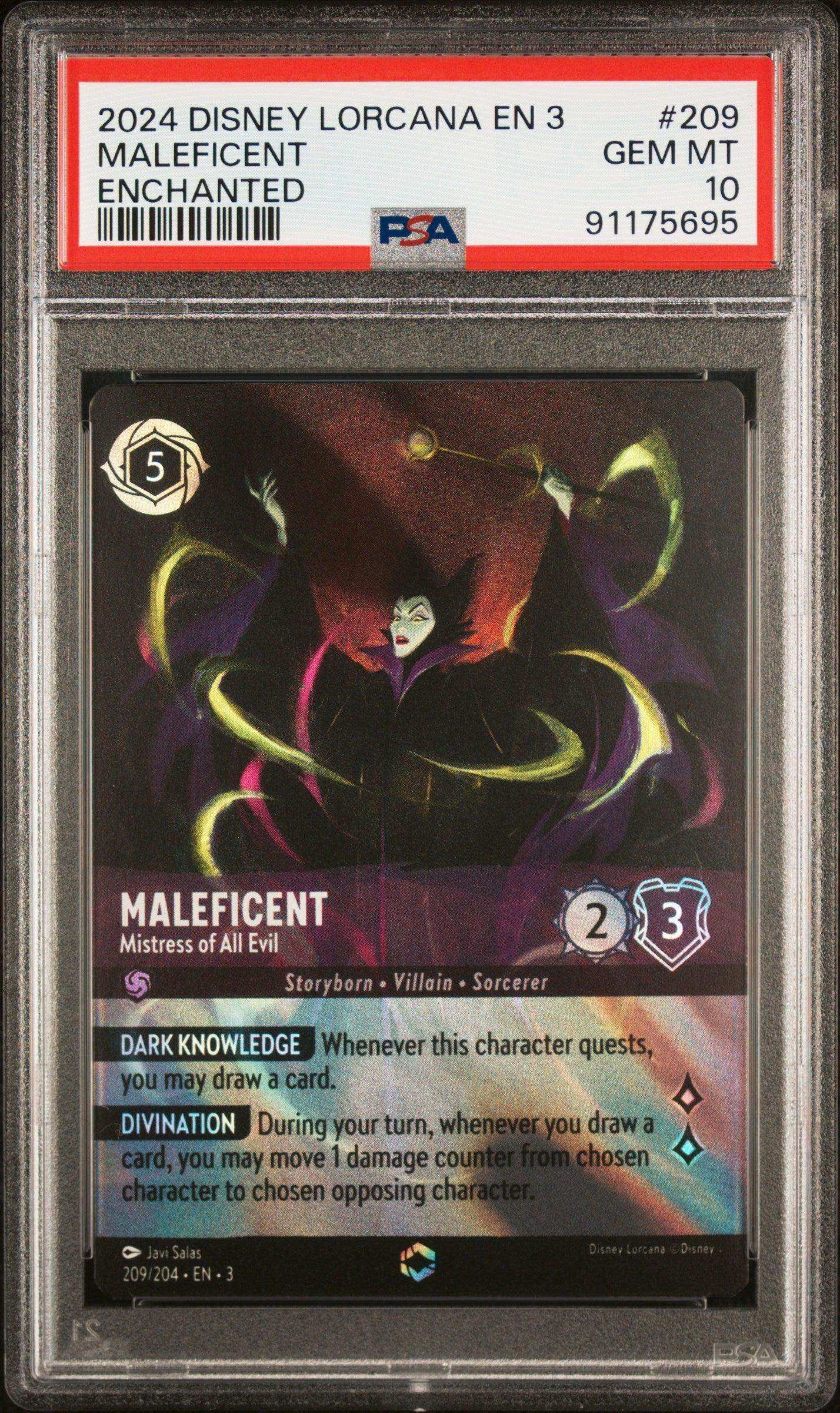 2024 Disney Lorcana TCG Maleficent #209 PSA 10