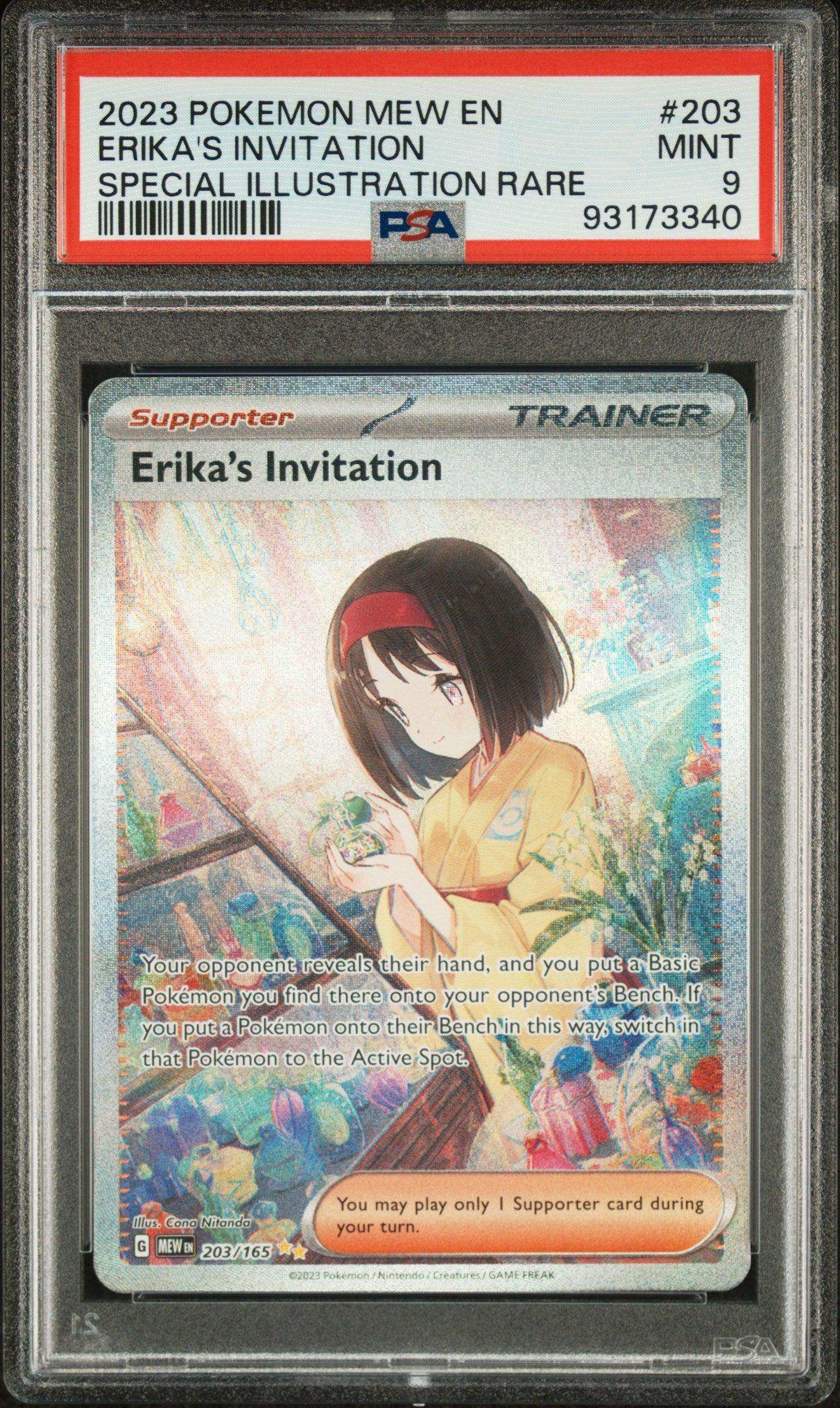 PokéMon TCG Erika's Invitation #203 Special Illustration Rare PSA 9