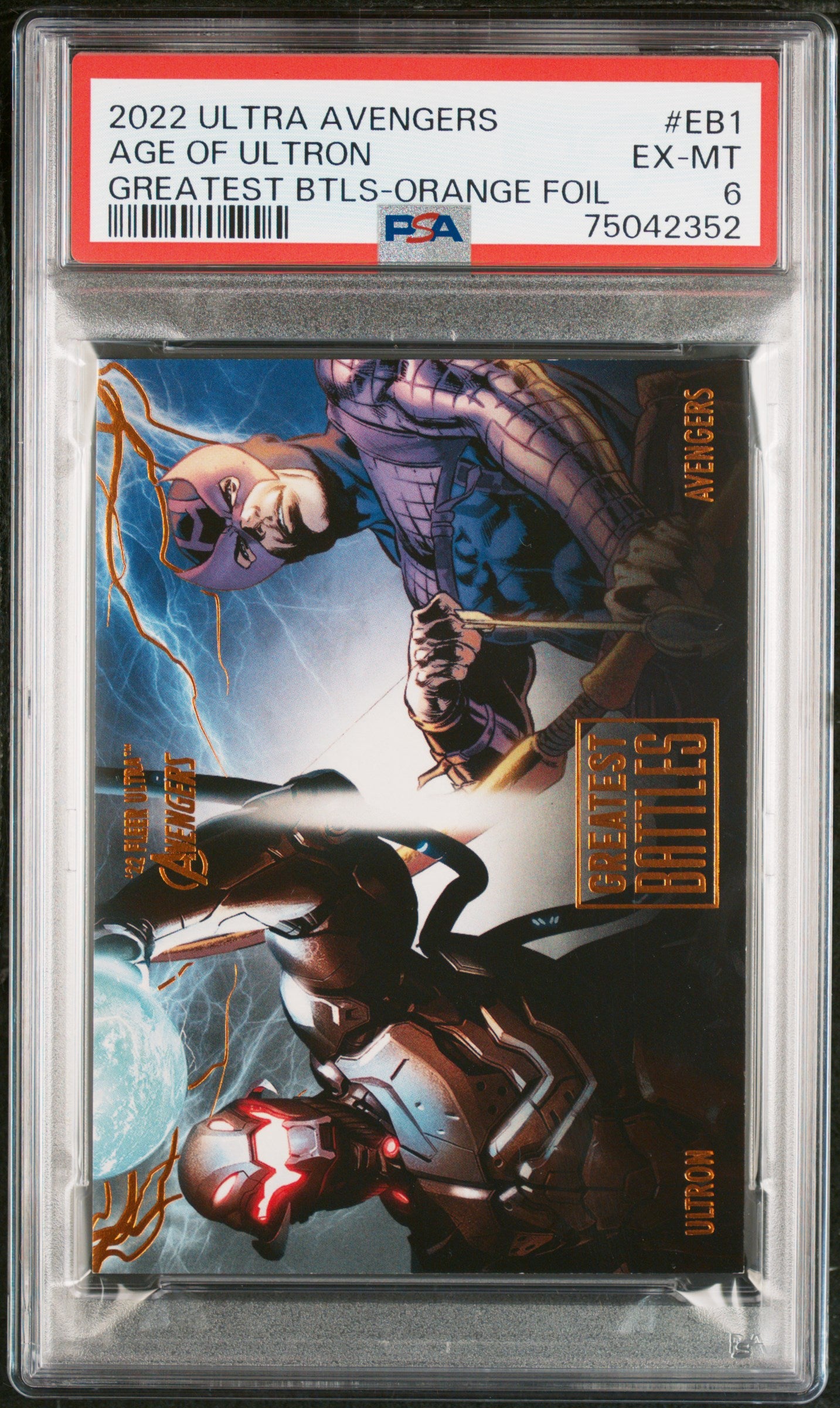 2022 Fleer Ultra Avengers Greatest Battles Age Of Ultron #EB1 PSA 6