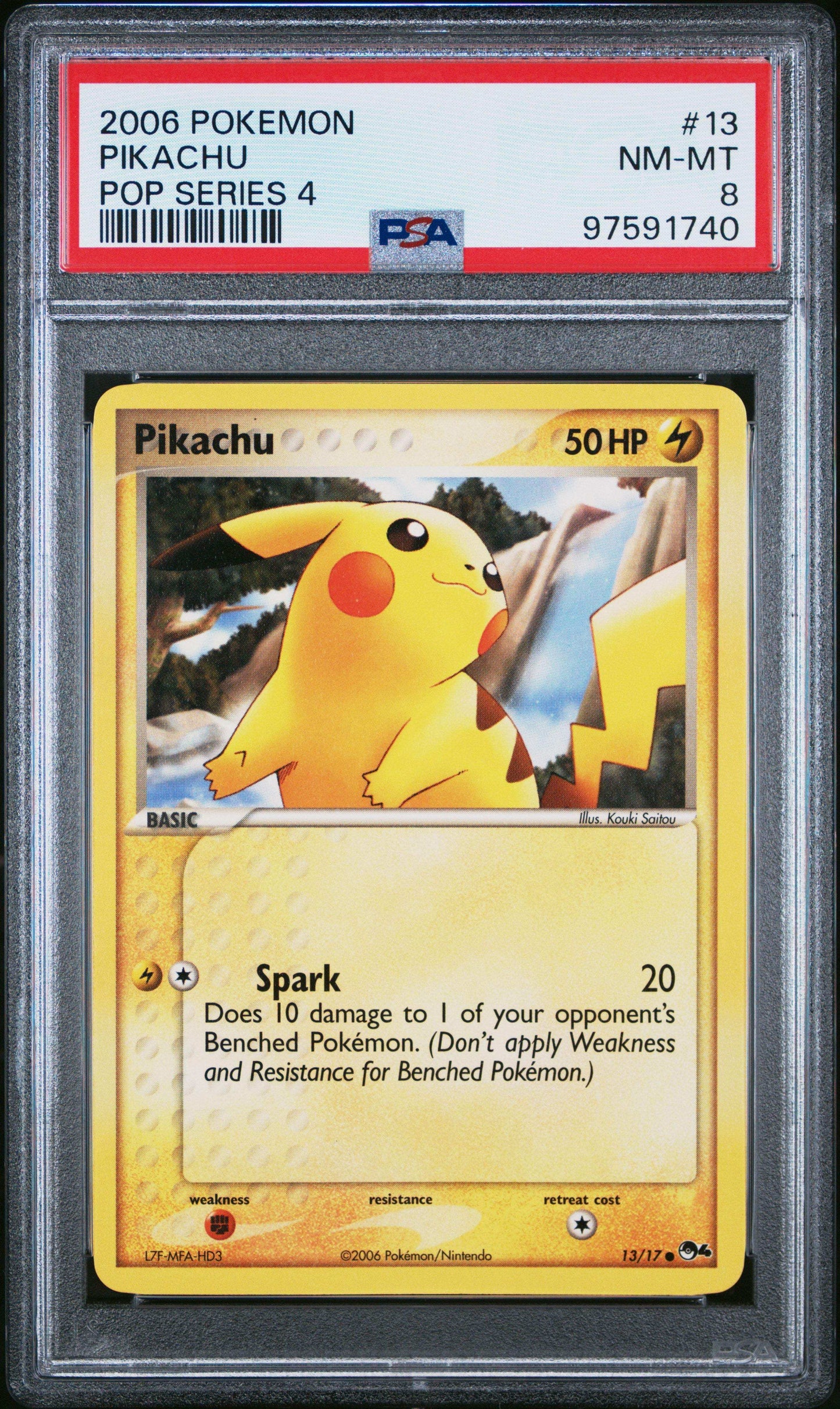 PokéMon TCG Pikachu #13 Serbian Pop Series 4 PSA 8