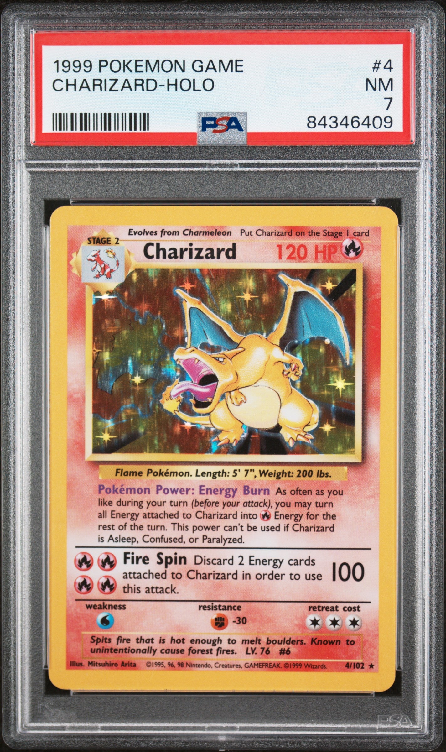 PokéMon TCG Charizard #4 PSA 7