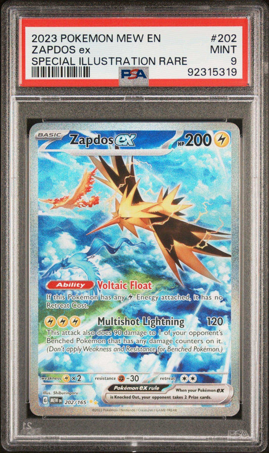 PokéMon TCG Zapdos EX #202 Special Illustration Rare PSA 9