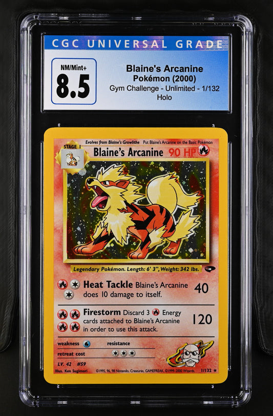 Pokémon Blaine's Arcanine #1/132 English CGC 8.5