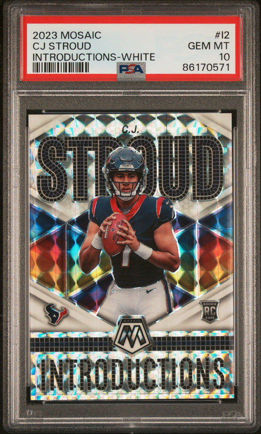 2023 Panini Mosaic Introductions CJ Stroud #I2 White PSA 10