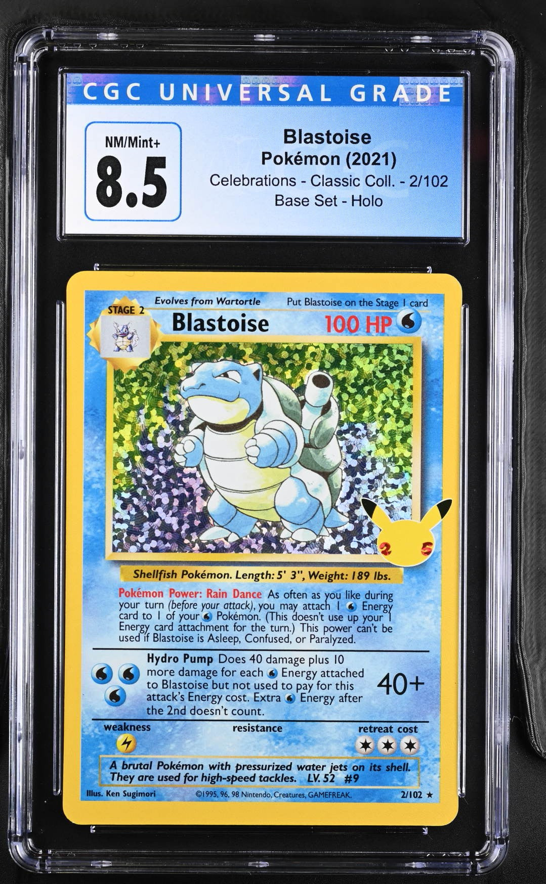 Pokémon Blastoise #2/102 English CGC 8.5