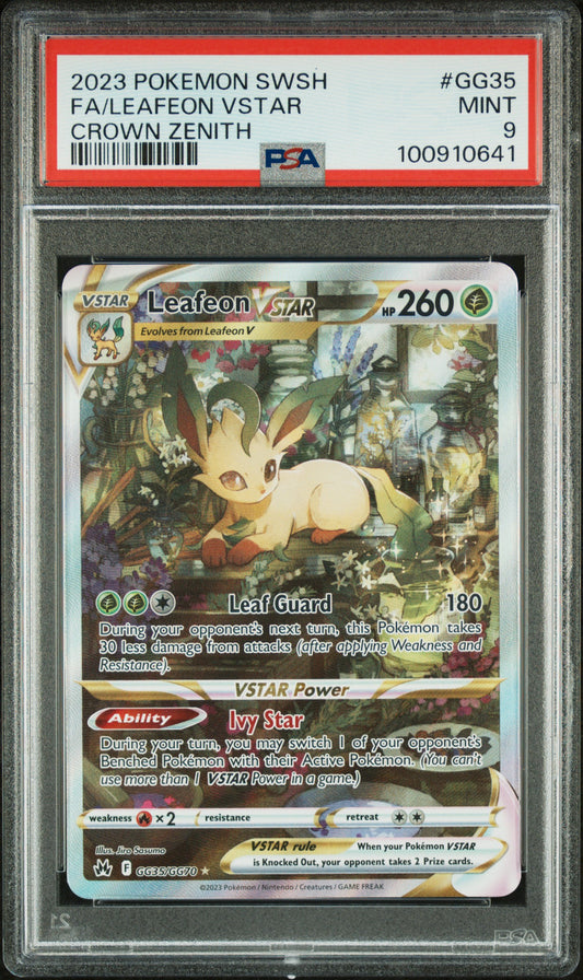 PokéMon TCG Leafeon Vstar Fa #GG35 Crown Zenith PSA 9