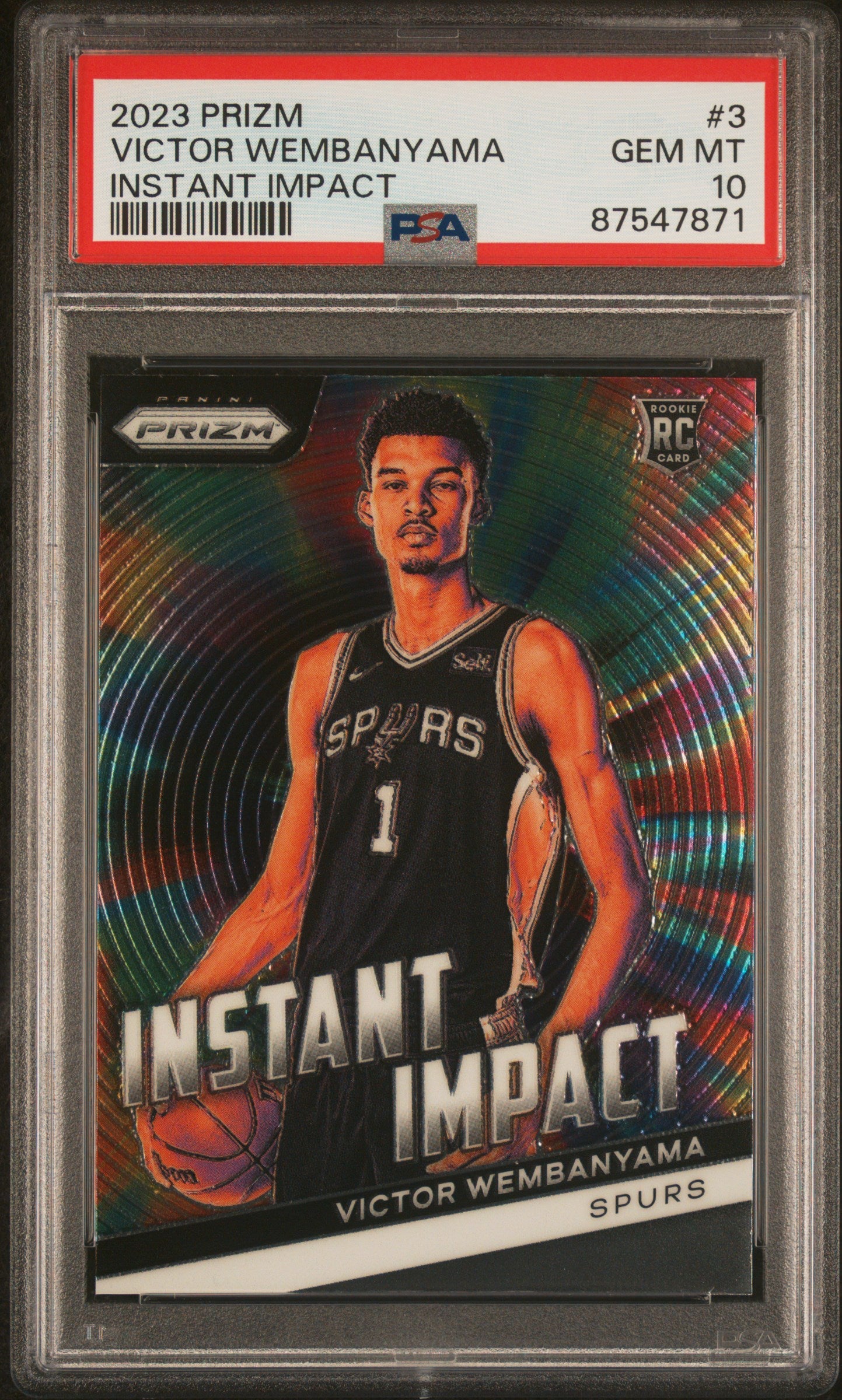 2023 Panini Prizm Instant Impact Victor Wembanyama #3 PSA 10