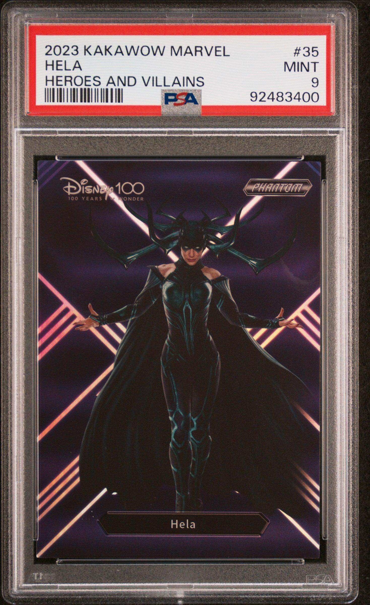 2023 Kakawow Phantom Disney100 Marvel Heroes And Villains Hela #35 PSA 9