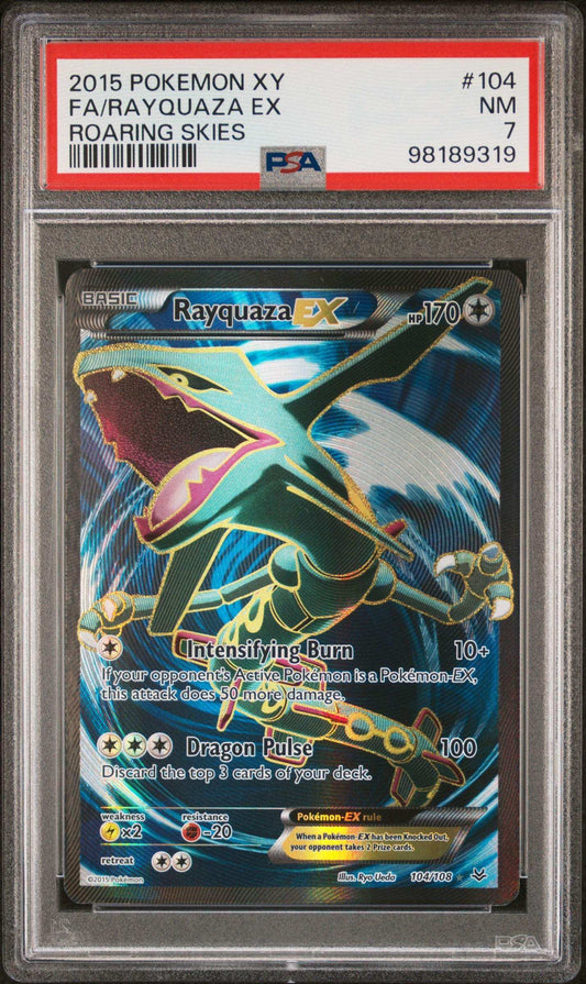 PokéMon TCG Rayquaza EX Fa #104 Roaring Skies PSA 7