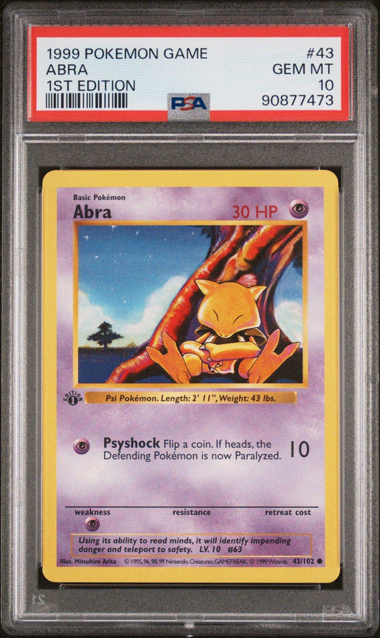 PokéMon TCG Abra #43 1ST Edition PSA 10