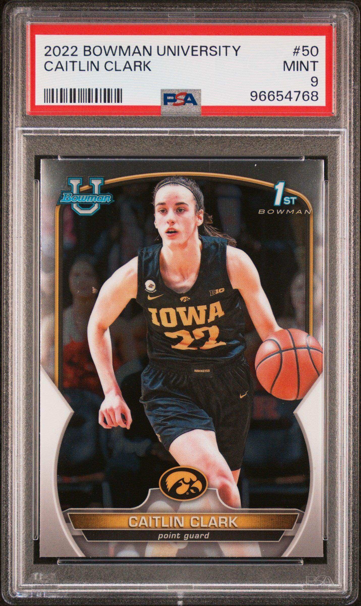 2022 Bowman Chrome University Caitlin Clark #50 PSA