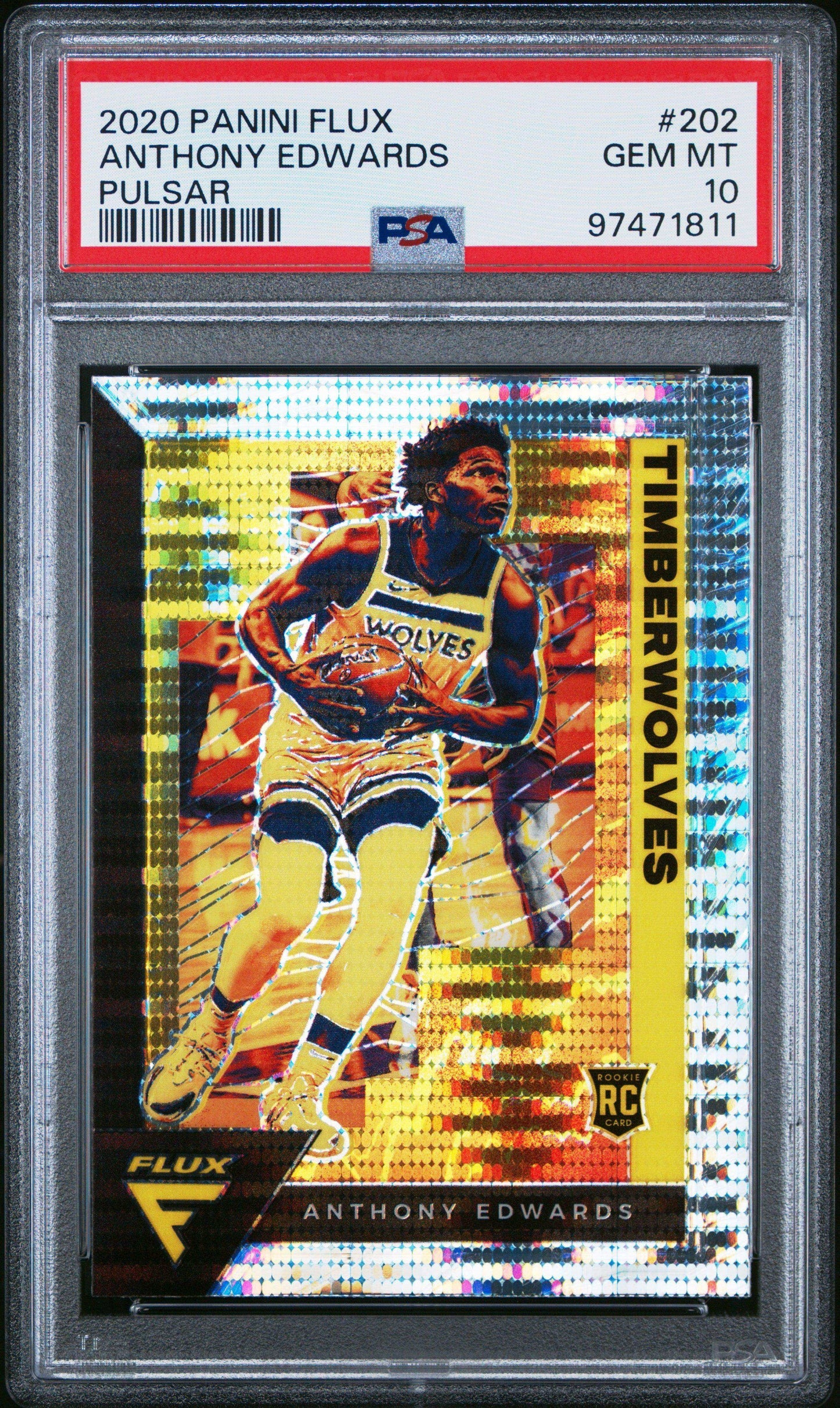 2020 Panini Flux Anthony Edwards #202 Pulsar PSA 10