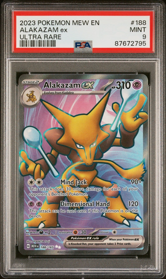 PokéMon TCG Alakazam EX #188 Ultra Rare PSA 9