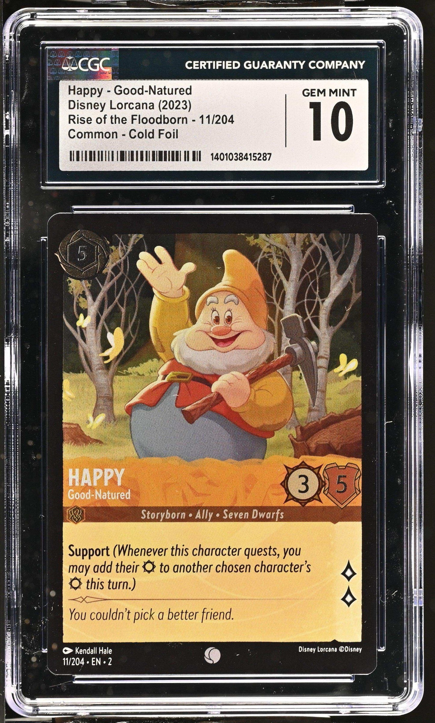 Disney Lorcana TCG Happy - Good-Natured #11/204 English CGC 10