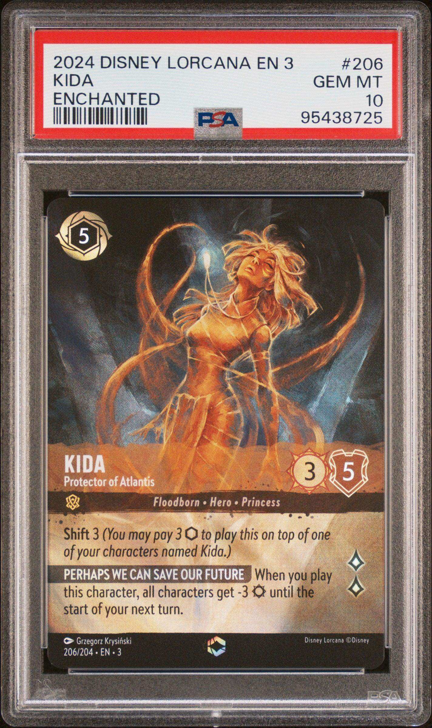 2024 Disney Lorcana TCG Kida #206 Enchanted PSA 10