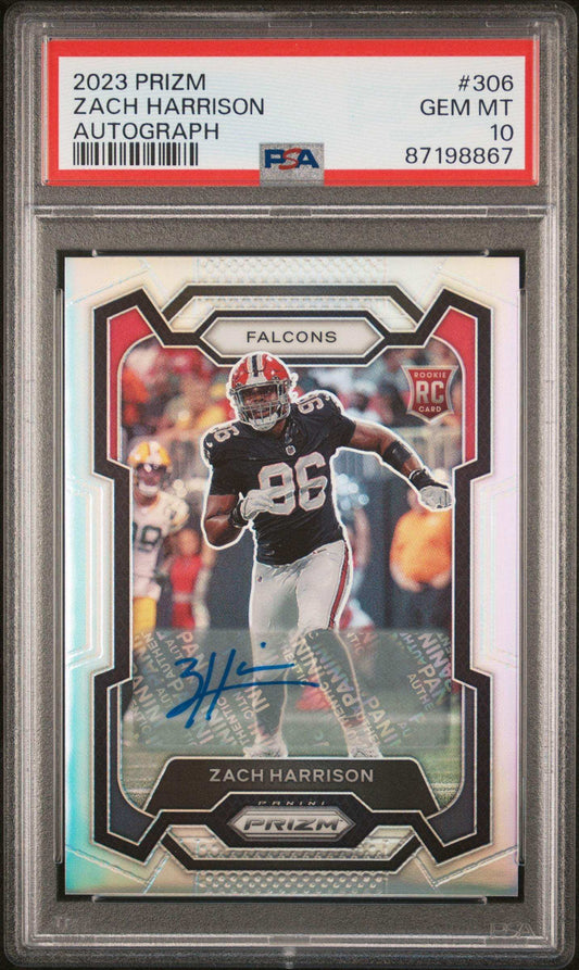 2023 Panini Prizm Zach Harrison #306 Autograph PSA 10