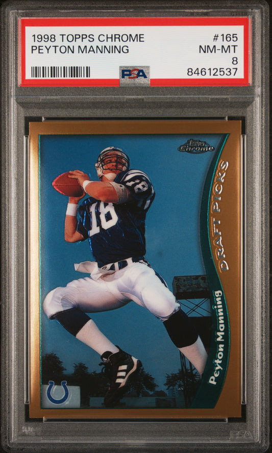 1998 Topps Chrome Peyton Manning #165 PSA 8