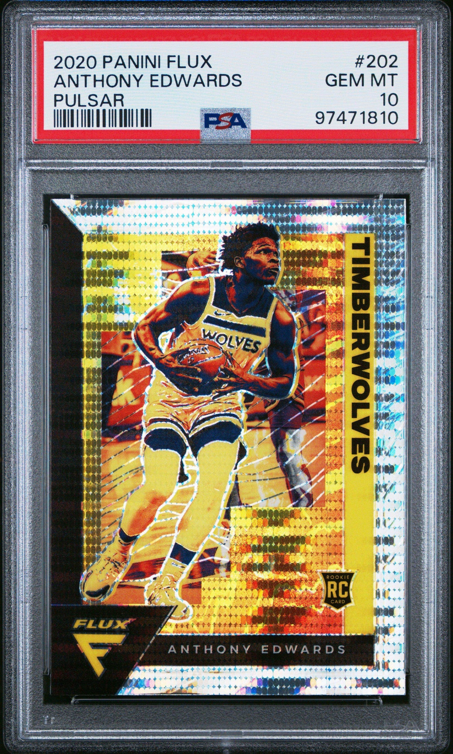 2020 Panini Flux Anthony Edwards #202 Pulsar PSA 10