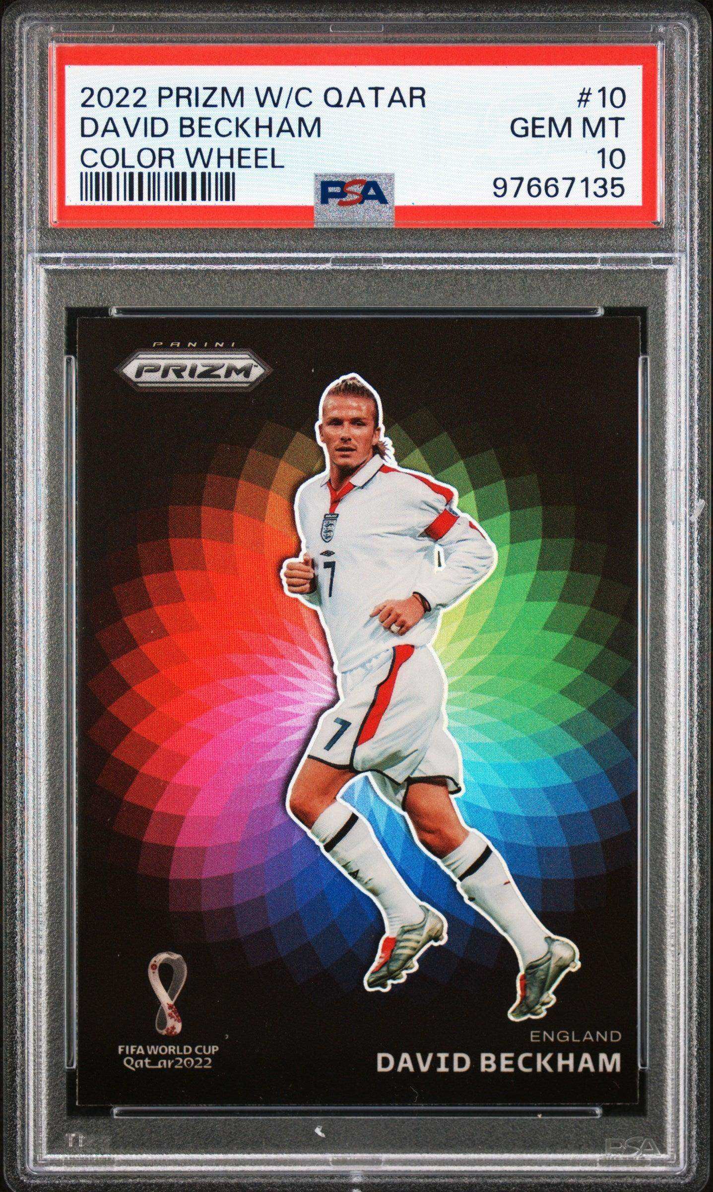 2022 Panini Prizm World Cup Qatar Color Wheel David Beckham #10 Color Wheel PSA