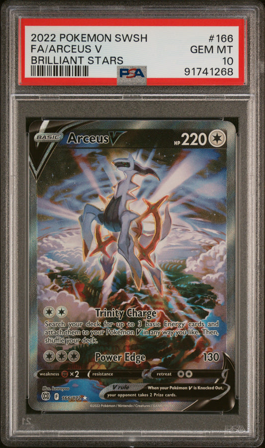 PokéMon TCG Arceus V Fa #166 Brilliant Stars PSA 10