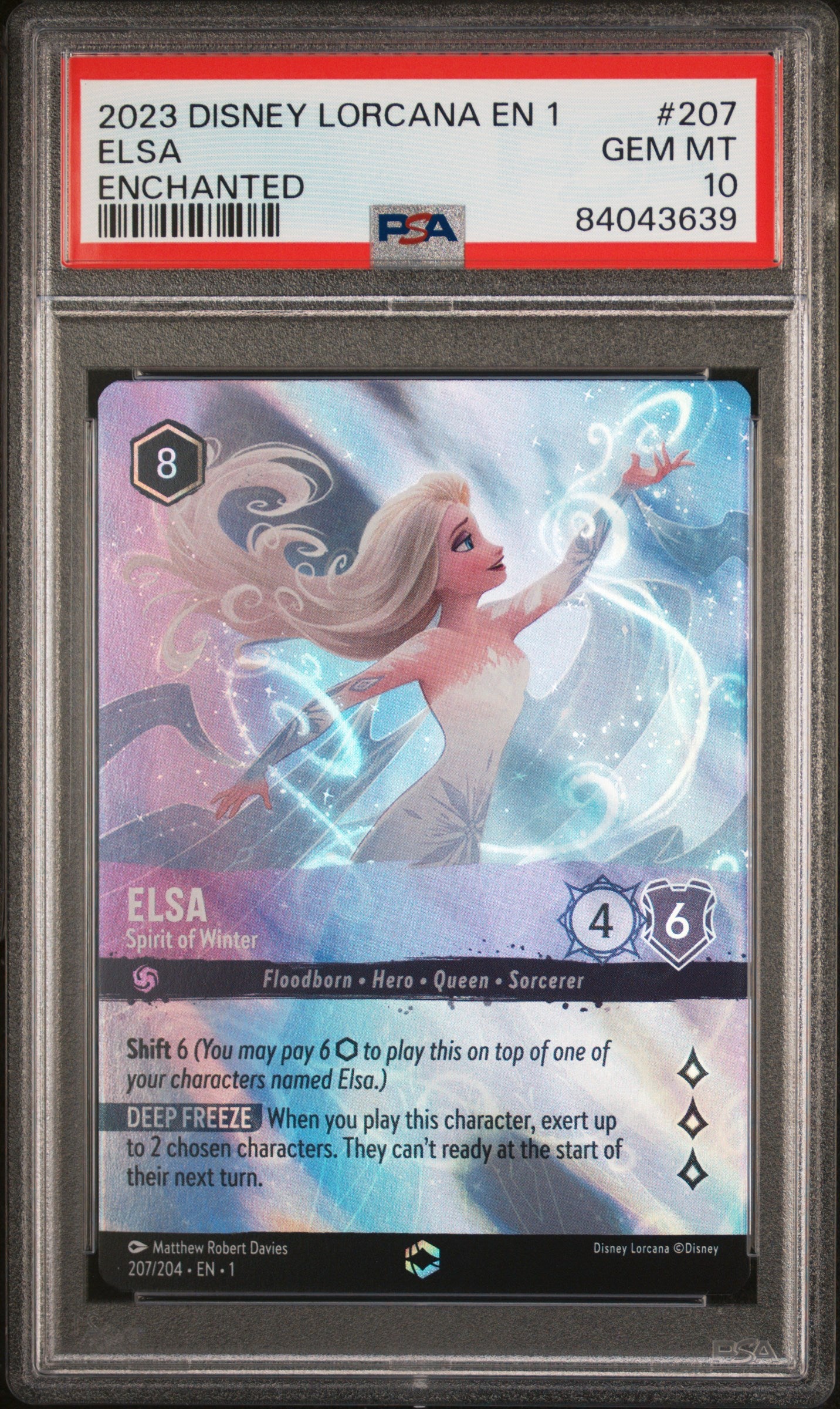 Disney Lorcana TCG Elsa #207 Enchanted PSA 10