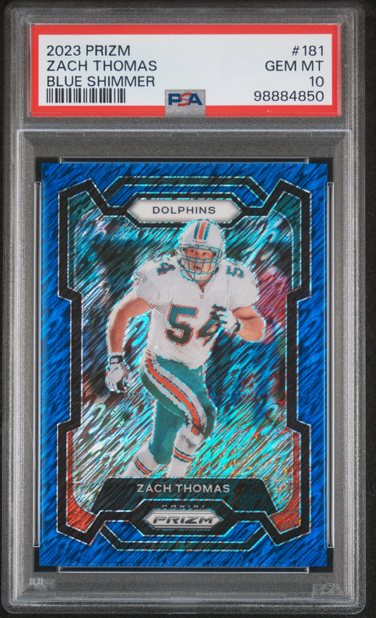 2023 Panini Prizm Zach Thomas #181 Blue Shimmer PSA 10